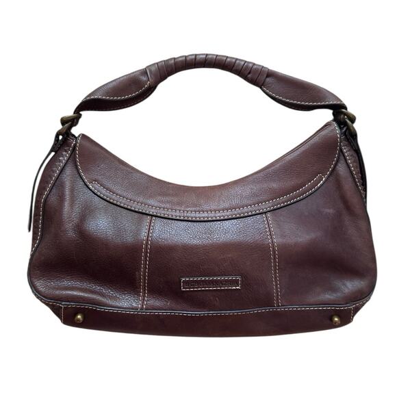 BCBG Brown Leather Shoulder Bag - Picture 9 of 10